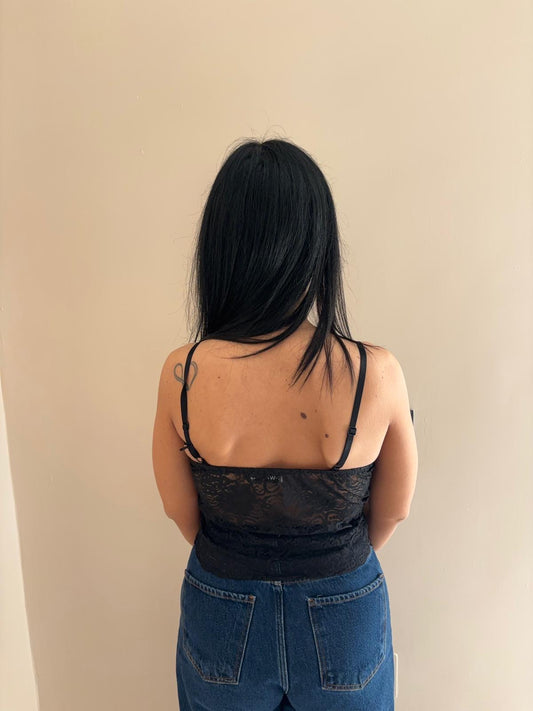 Corsetto Nero in Pizzo da Donna- Eleganza Sensuale e Raffinata