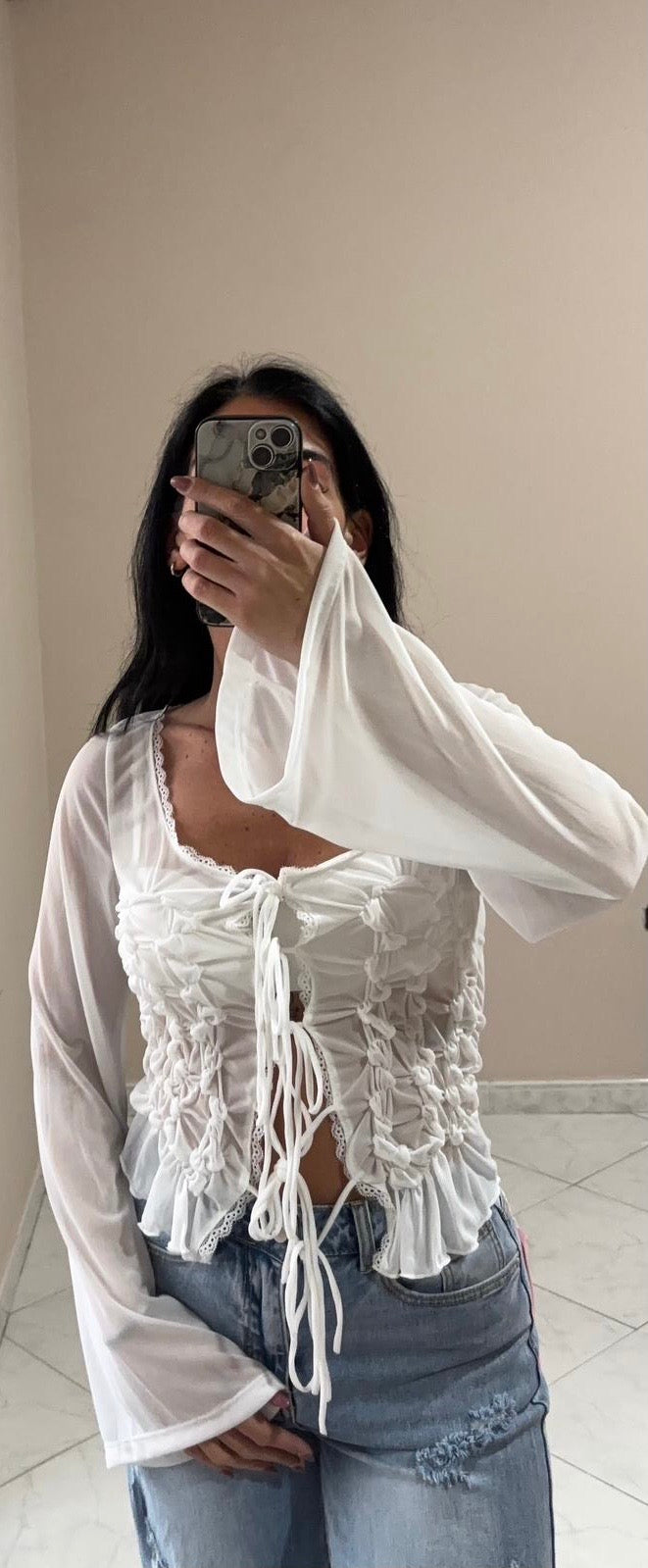 Maglietta Sheer da Donna- Effetto Trasparente e Trendy