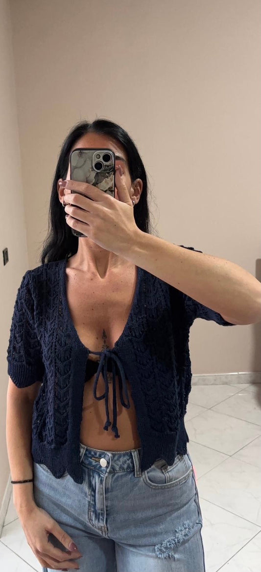 Bolero da Donna-Cardigan Corto Traforato