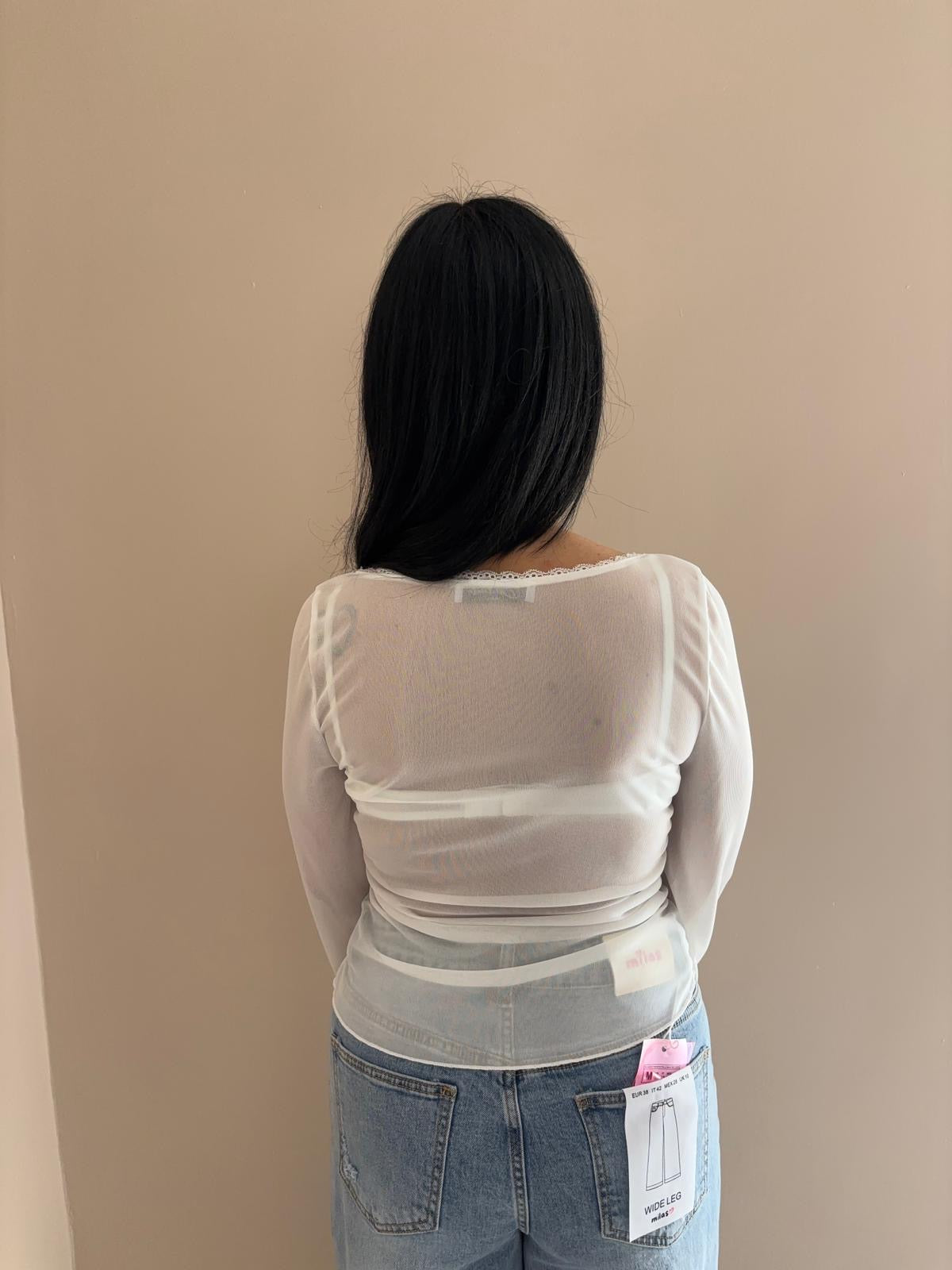 Maglietta Sheer da Donna- Effetto Trasparente e Trendy