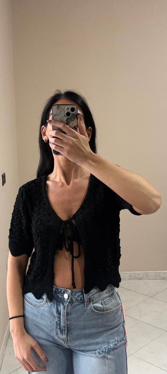 Bolero da Donna-Cardigan Corto Traforato